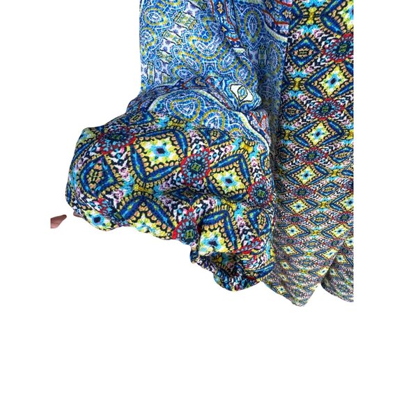 Anthropologie Figueroa Flower XL Paisley Tunic Semi Sheer Blue Boho Peasant Top - Picture 9 of 11